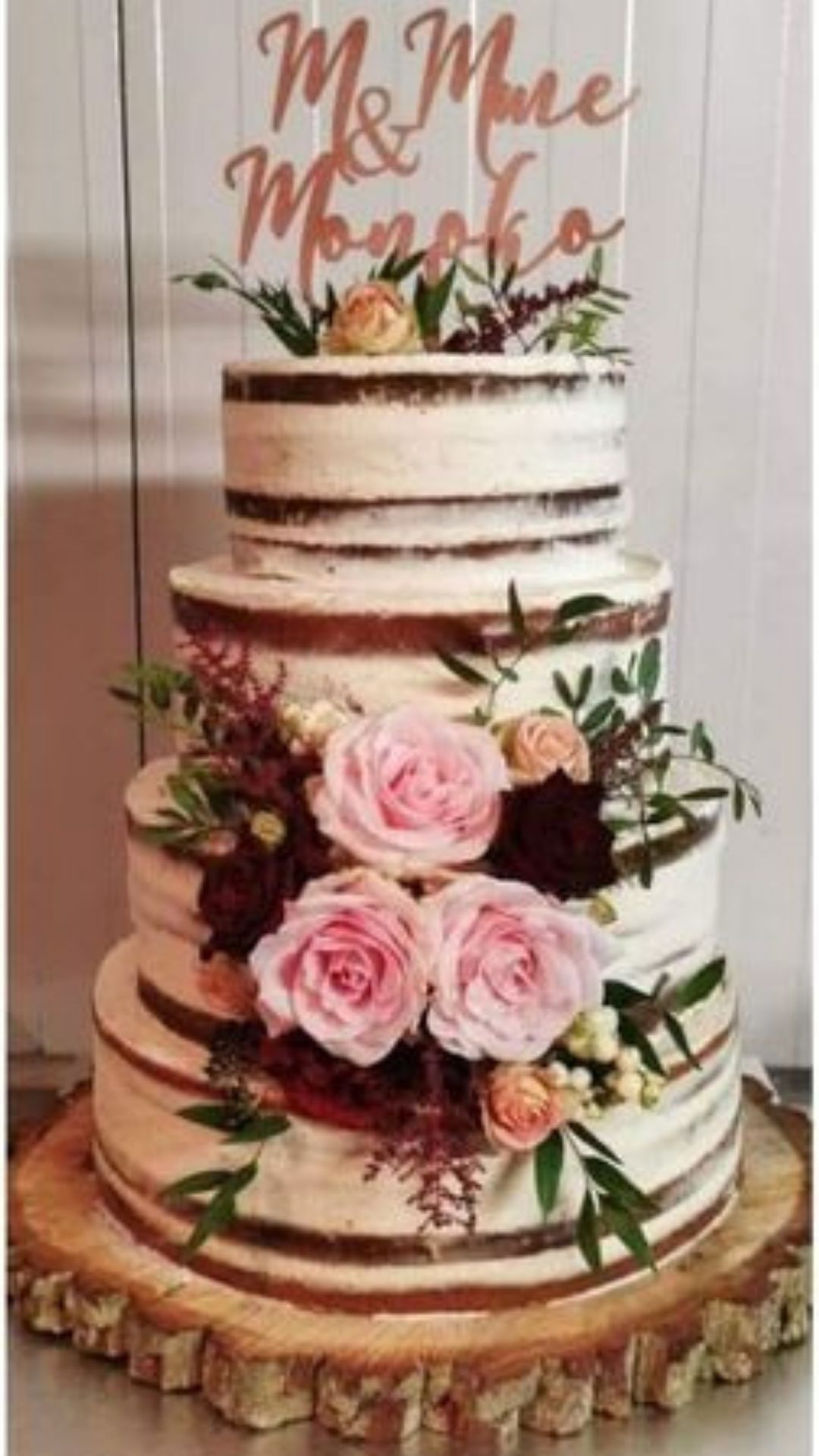 wedding cake naked cake floral